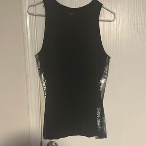 Harley Davidson Black Sleeveless Top with silver design on the sides